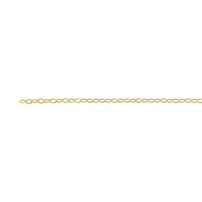 14/20 Guldfyldt 1,5 mm flad oval kabelkæde, pr. fod