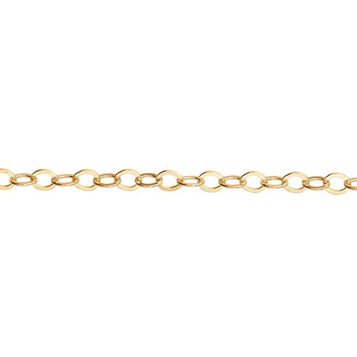 14/20 Yellow Gold-Filled 1.7mm Flat Oval Cable Chain, 3.05 m. Spool