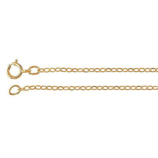 14/20 Yellow Gold-Filled 1.7mm Flat Oval Cable Chain