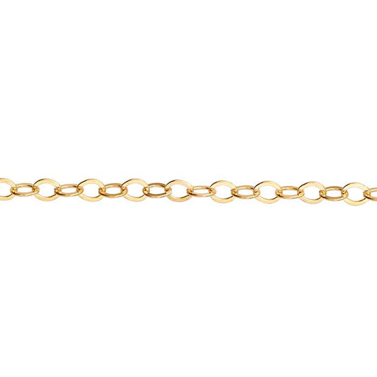 14/20 Yellow Gold-Filled 1.7mm Flat Oval Cable Chain, 76.2 m. Spool