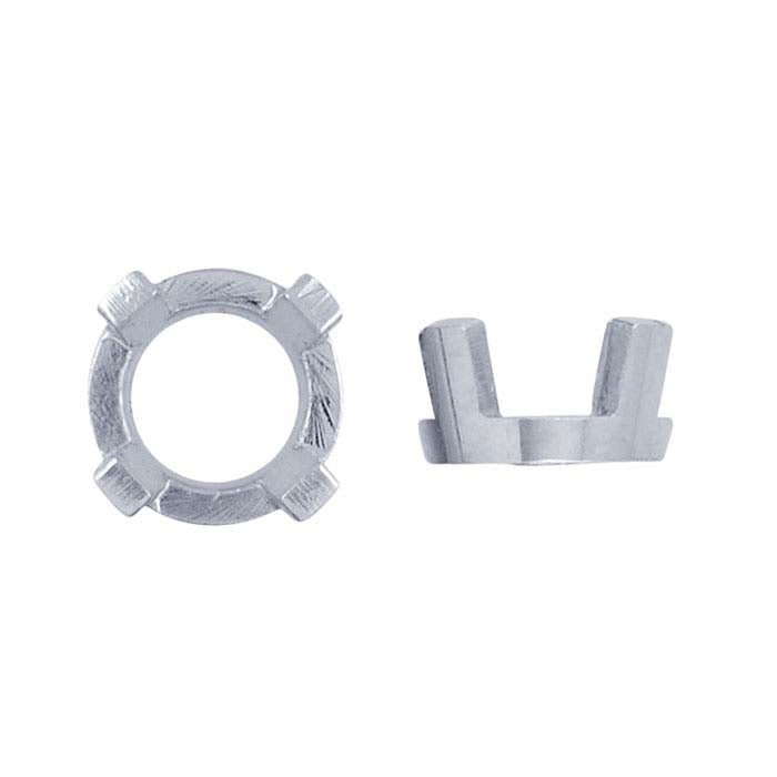 14K White Gold 2.5mm Round Extra-Low Base 4-Prong Setting