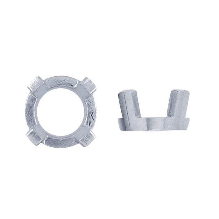 14K White Gold Round Extra-Low Base 4-Prong Setting