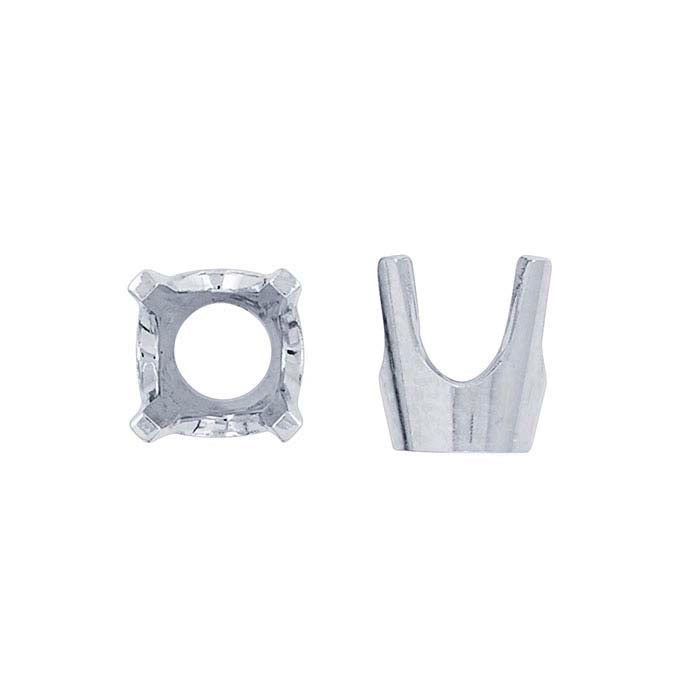 14K White Gold 4.5mm Round Low-Base 4-Prong Setting