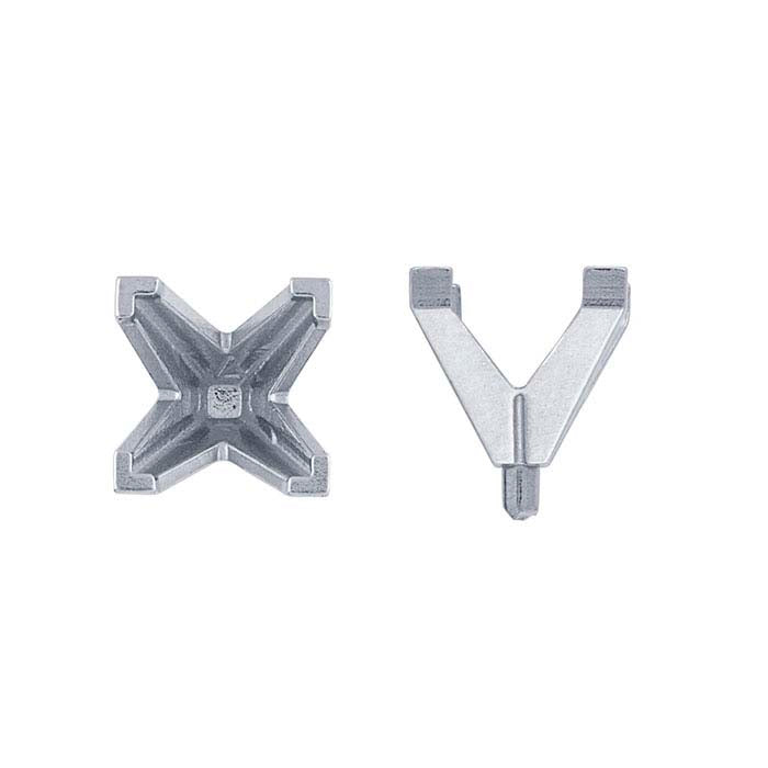 14K White Gold 3.5mm Princess V-Prong 4-Prong Setting with Peg