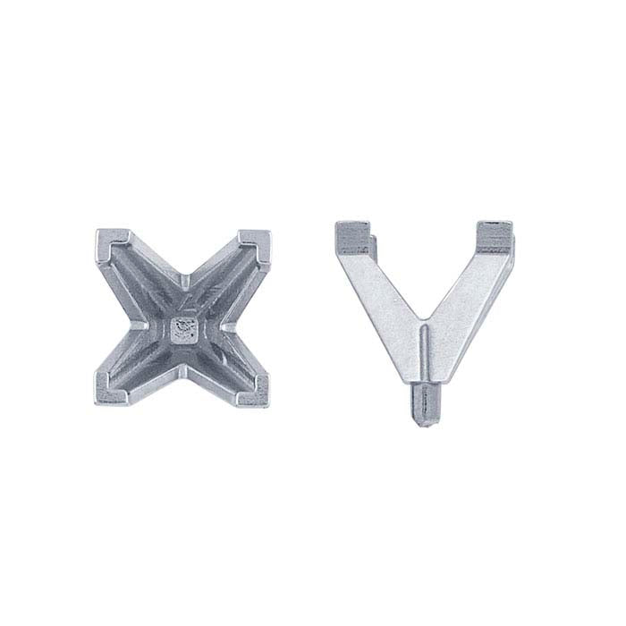 14K White Gold 8mm Princess V-Prong 4-Prong Setting with Peg