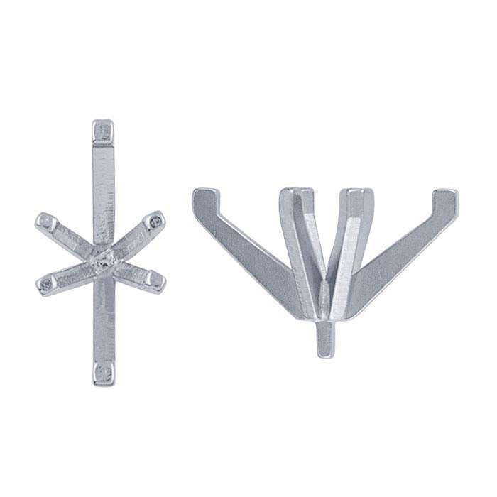 14K White Gold 10 x 5mm Marquise 6-Prong Setting with Peg
