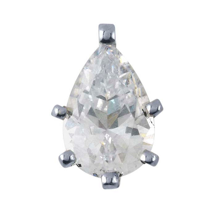 14K White Gold Pear 6-Prong Settings with Peg
