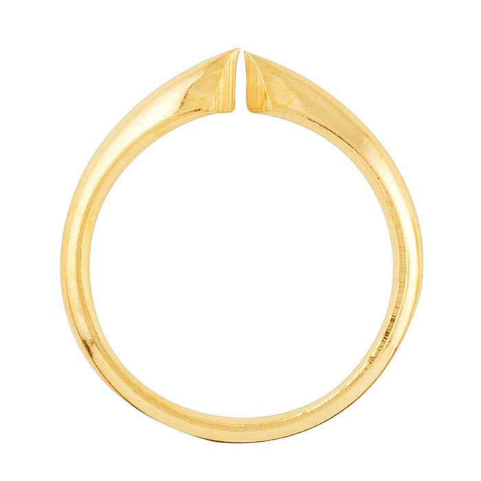 14K Geelgouden Ingeknepen Half-Ronde Comfort Fit Ring Schacht, 4-Klauwen