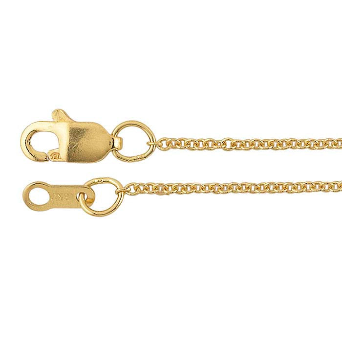 18K Yellow Gold 1.1mm Cable Chain