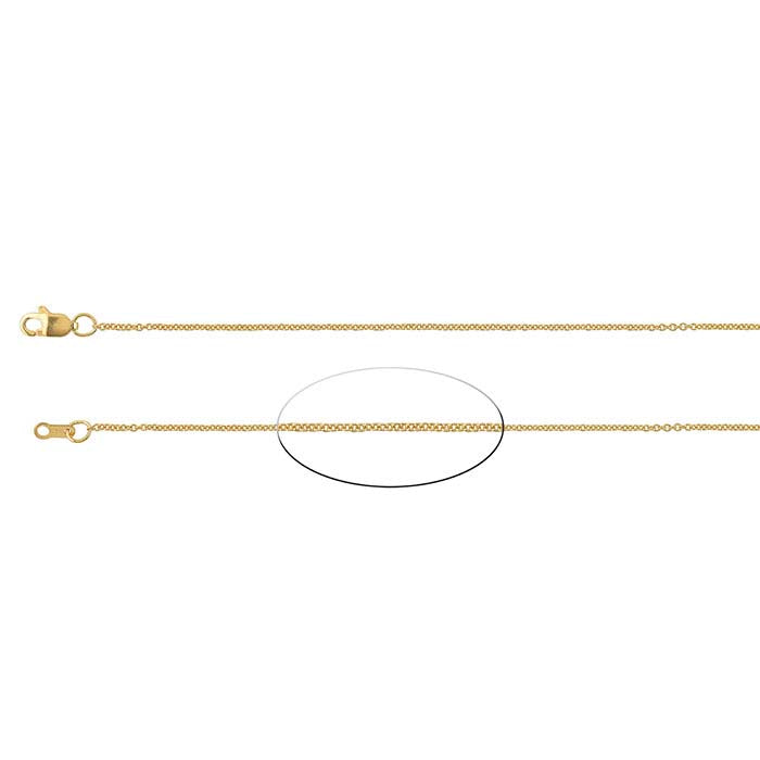 18K Yellow Gold 1.1mm Cable Chain