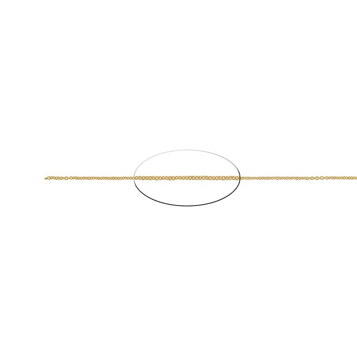 18K Yellow Gold 1.1mm Cable Chain, By the Inch
