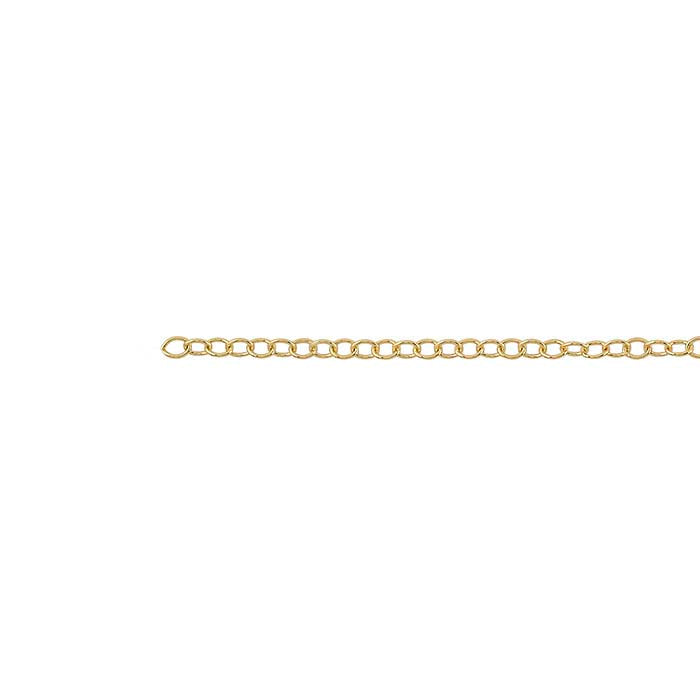 Ovale Ankerkette aus 18 Karat Gelbgold, 1,5 mm, pro Zoll