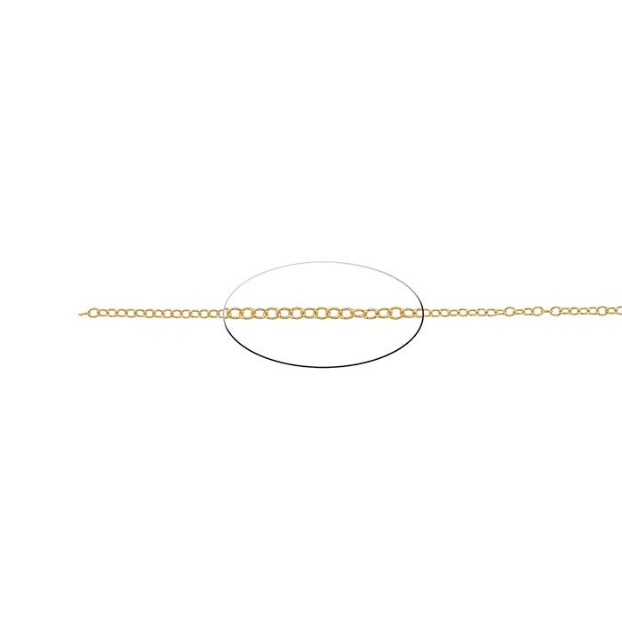 Ovale Ankerkette aus 18 Karat Gelbgold, 1,5 mm, pro Zoll