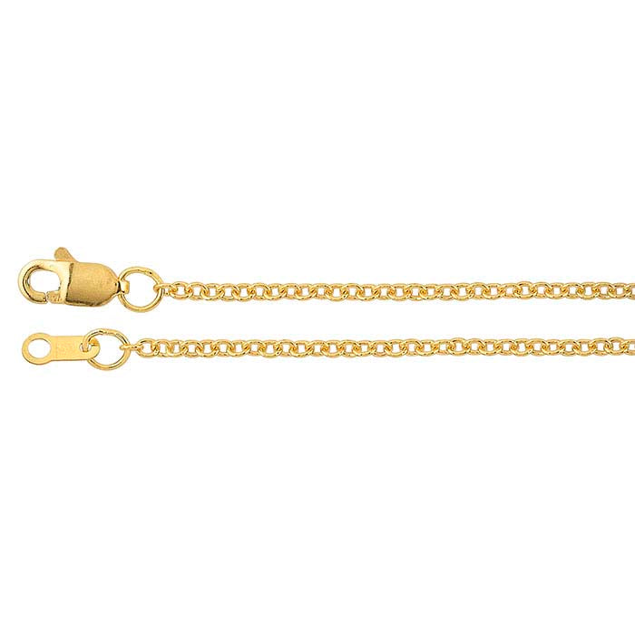 Ovale Ankerkette aus 1,5 mm Gelbgold, 18 Karat