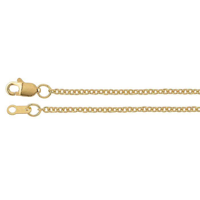 Ovale Ankerkette aus 1,5 mm Gelbgold, 18 Karat