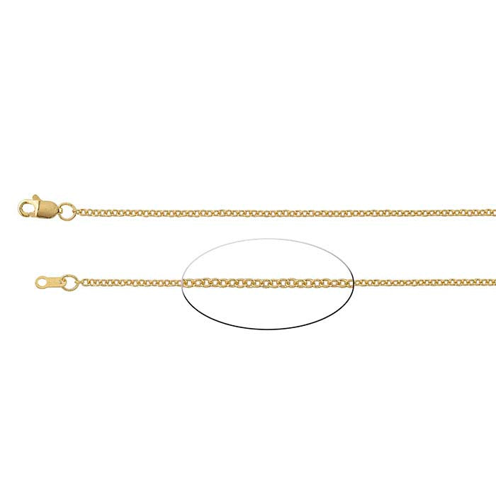 Ovale Ankerkette aus 1,5 mm Gelbgold, 18 Karat