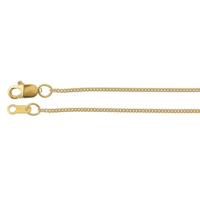18K Yellow Gold 1mm Curb Chain