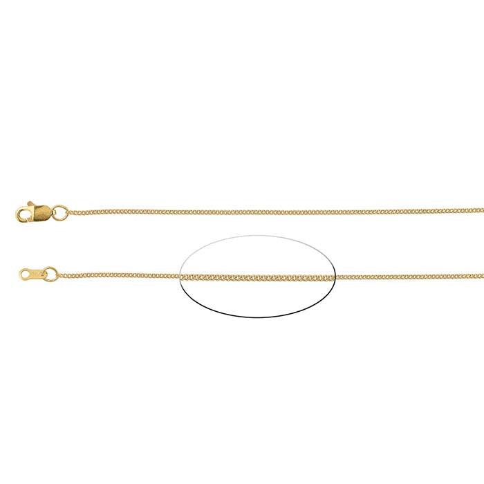 18K Yellow Gold 1mm Curb Chain