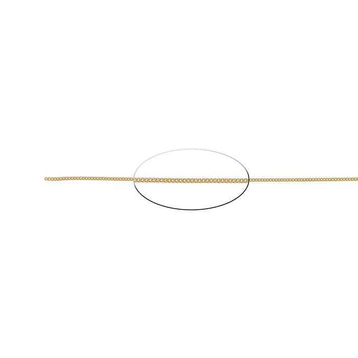 18K Yellow Gold 1mm Curb Chain, By the Inch