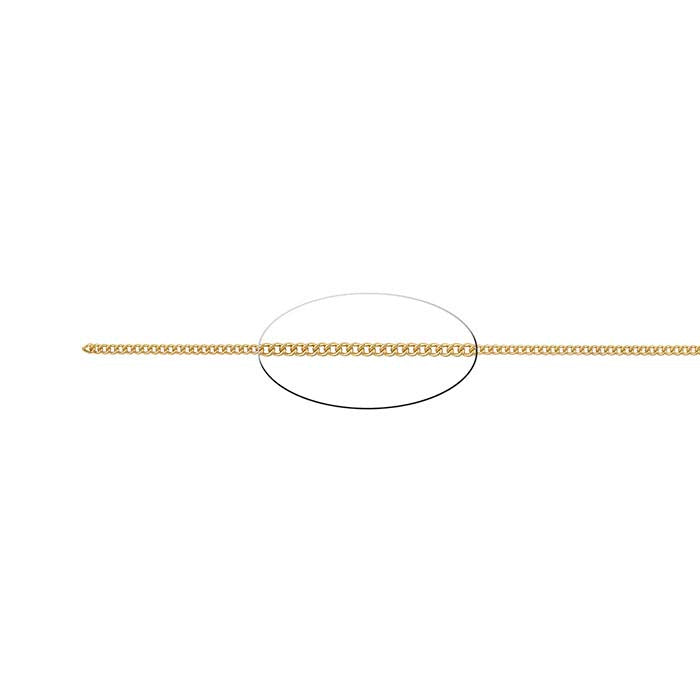 18K Yellow Gold 1.5mm Curb Chain, By the Inch
