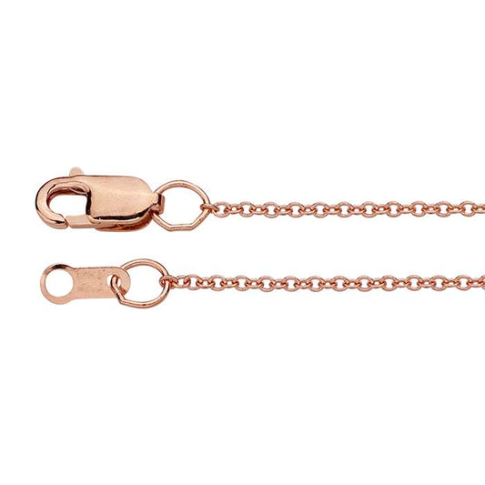 14K Roséguld 1,1 mm Oval Kabelkedja