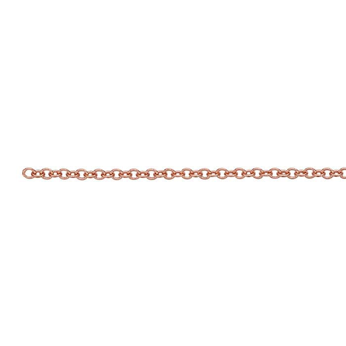 14K Rose Gold 1.1mm Oval Cable Chain, By the Inch