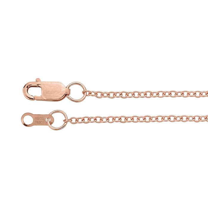 14K Rose Gold 1.4mm Oval Cable Chain