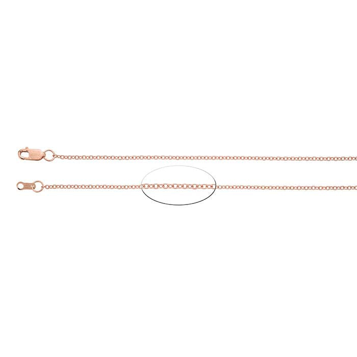 14K Rose Gold 1.4mm Oval Cable Chain