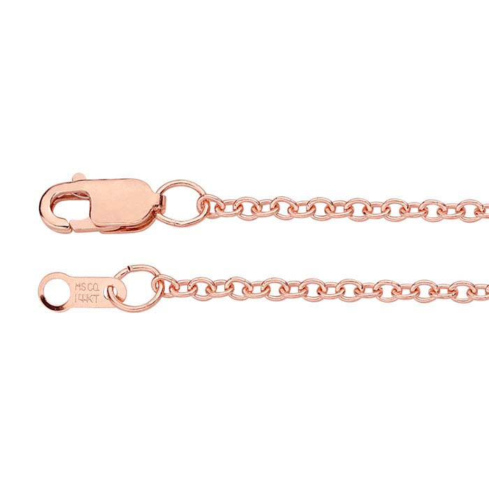 14K Rose Gold 1.5mm Oval Cable Chain