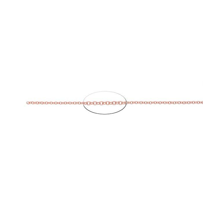 14K Rose Gold Oval Cable Chain