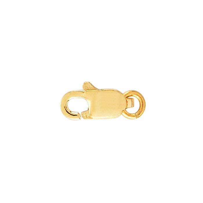 Fermoir homard ovale 10,5 x 3,3 mm en or jaune 10 carats avec anneau ouvert