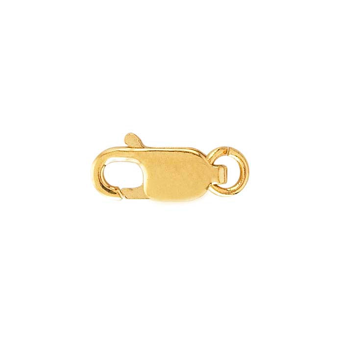 10K Yellow Gold 12.4 x 4.9mm Oval Lobster Clasp with Open Ring
