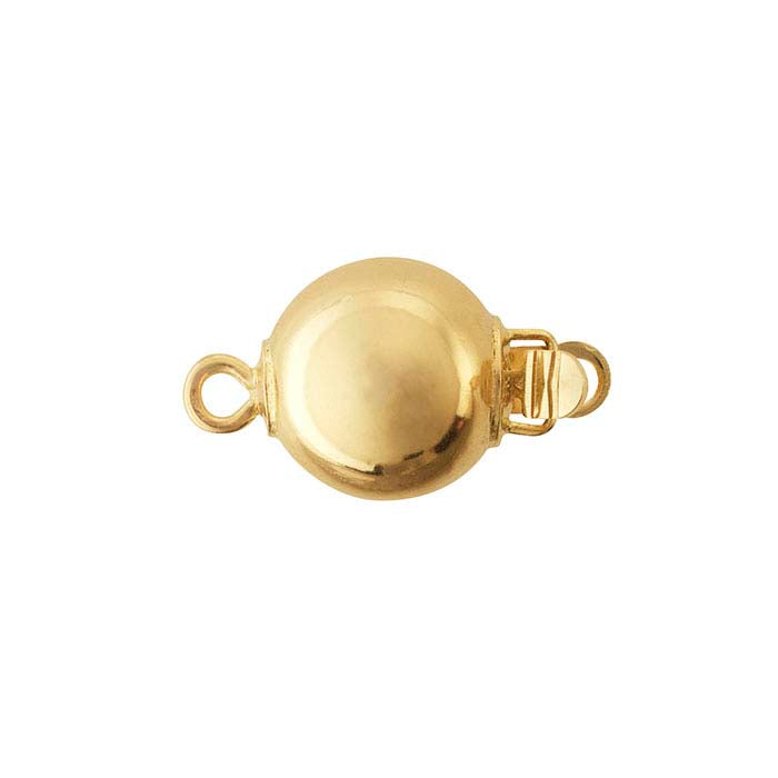 14K Yellow Gold 14mm Bead Safety Clasp