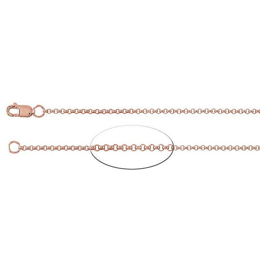 14/20 Roséguld Fyllt 1,6 mm Rund Rolo-kedja