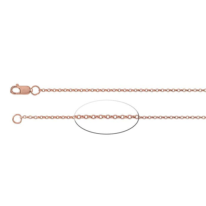 14/20 Rose Gold-Filled 1.1mm Flat-Wire Oval Cable Chain