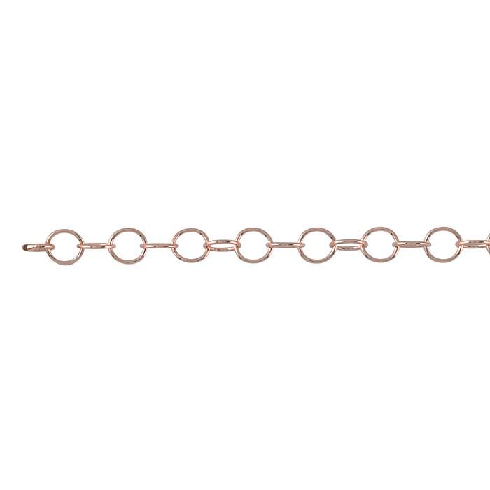 14/20 Rose Gold-Filled 3.3mm Round Cable Chain, By the Foot