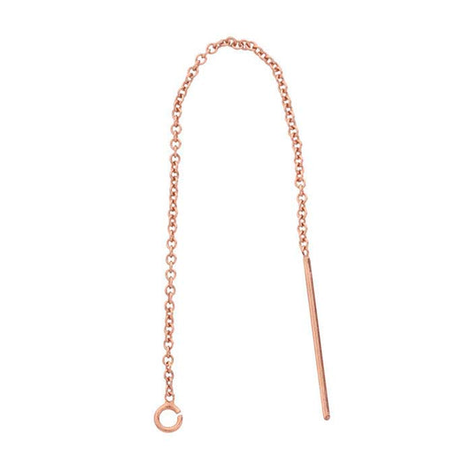 14/20 Rose Gold-Filled Cable Chain Ear Thread with Open Ring