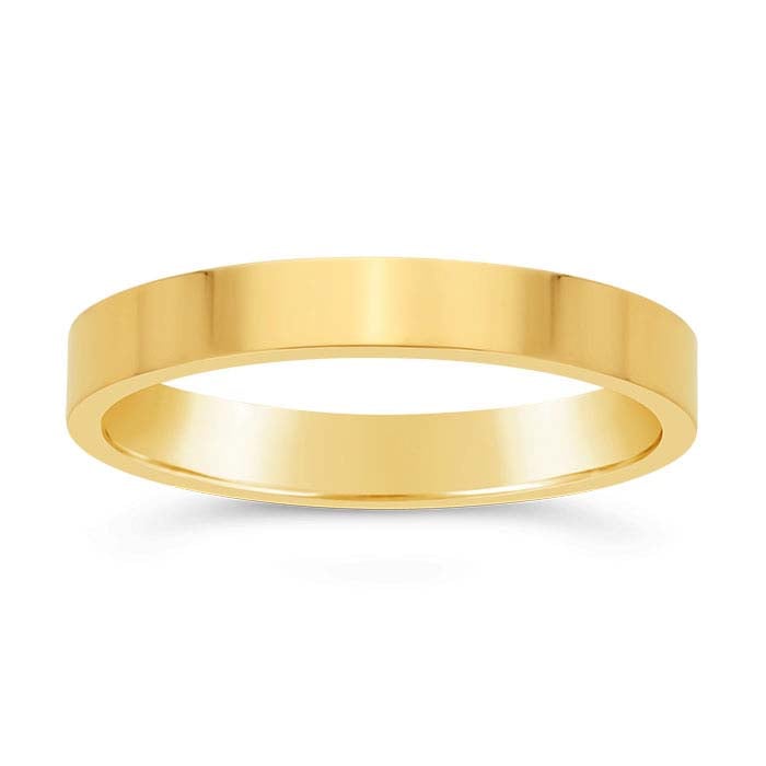 Nordt 14K Yellow Gold 3mm Flat Comfort Fit Wedding Band