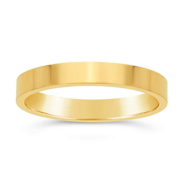 Nordt 14K Yellow Gold 3mm Flat Comfort Fit Wedding Band