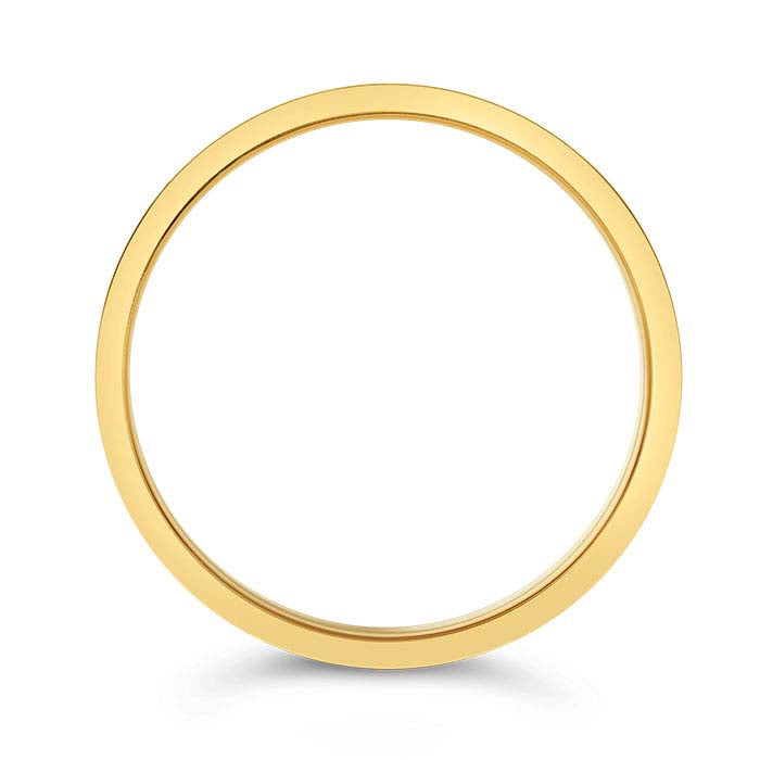 Nordt 14K Yellow Gold 3mm Flat Comfort Fit Wedding Band