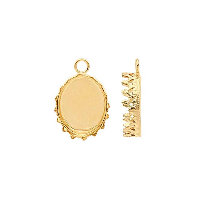 12/20 Yellow Gold-Filled Oval Gallery Wire Cabochon Component Mounting