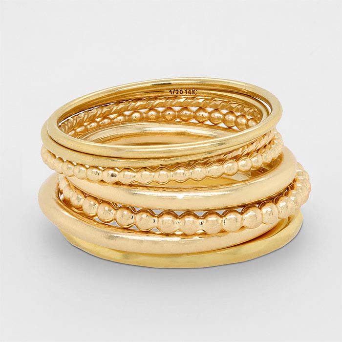 12/20 Yellow Gold-Filled 2mm Beaded Ring