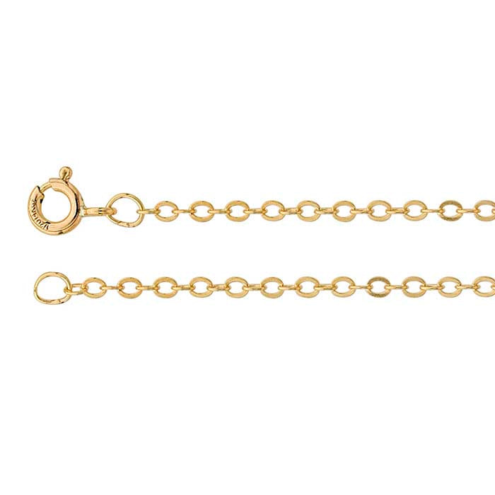 14/20 Guld Fyldt 1,8 mm Flad Oval Kabelkæde