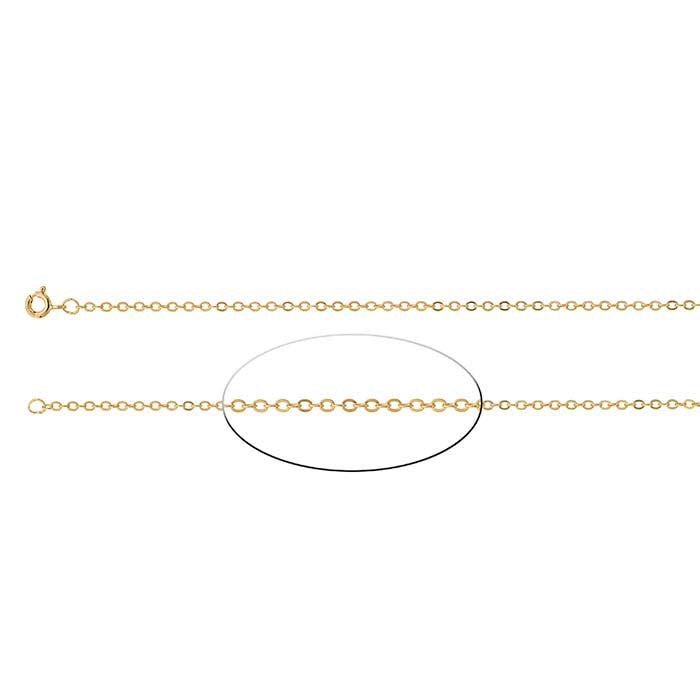 14/20 Guld Fyldt 1,8 mm Flad Oval Kabelkæde