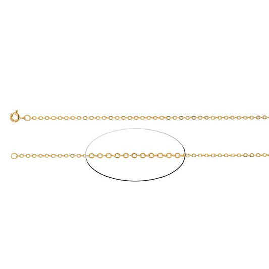 14/20 Yellow Gold-Filled 1.8mm Flat Oval Cable Chain