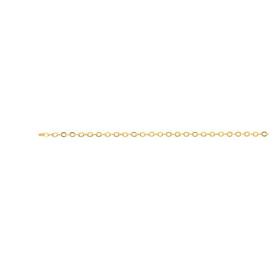 14/20 Guld-Fylld 1mm Platt Oval Kabelkedja, Per Fot