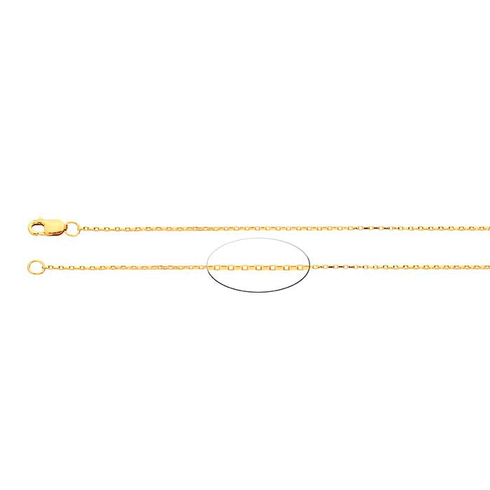 14/20 Yellow Gold-Filled 0.9mm Long Box Chain