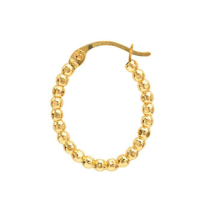 12/20 Yellow Gold-Filled Faceted Bead Oval Hoop Earrings