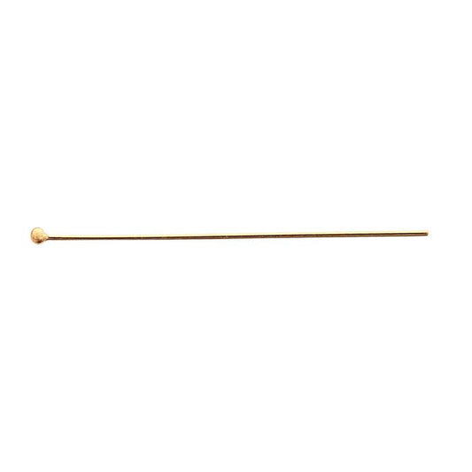 14/20 Yellow Gold-Filled 25.4mm 1.2mm Ball Head Pin, 0.40mm, 1/2-Hard
