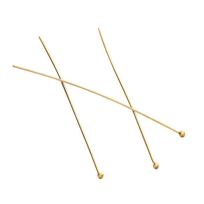 14/20 Yellow Gold-Filled Ball Head Pin, 0.40mm, 1/2-Hard